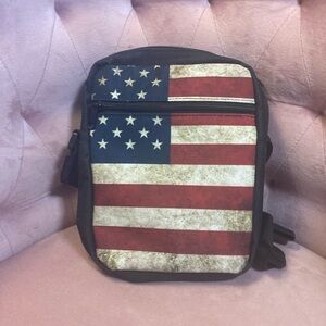 Unisex Unbranded American Flag Crossbody Bag in Red, White & Blue